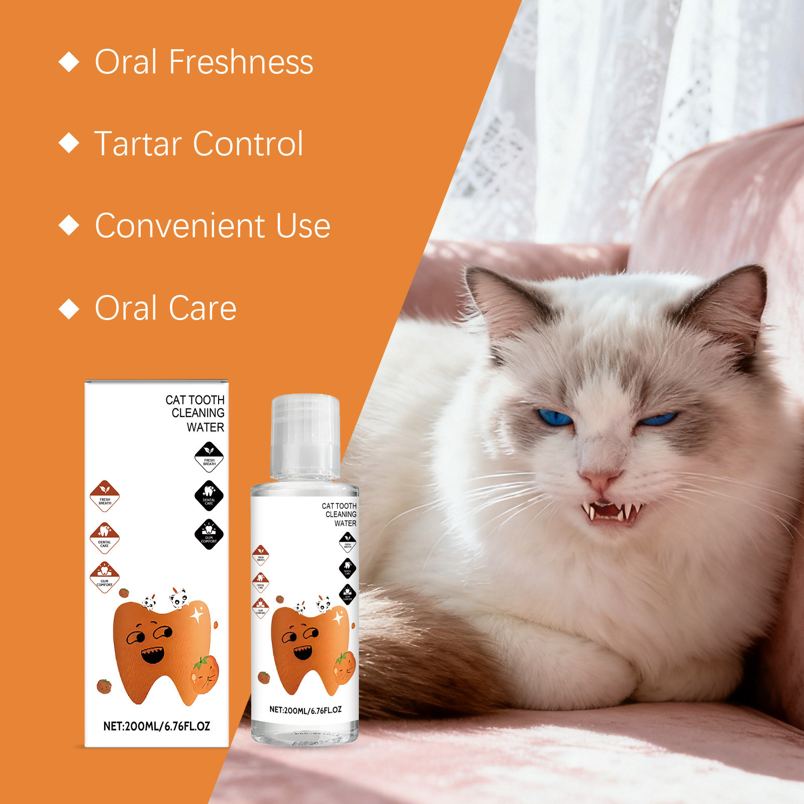 Tägliches Mundwasser Für Katzen Zur Zahnstein- Und Geruchsbekämpfung_voghion.com