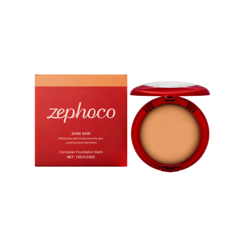 zephoco 深肤色润肤遮瑕粉底膏 哑光清透轻薄遮瑕滋润肌肤便捷粉底