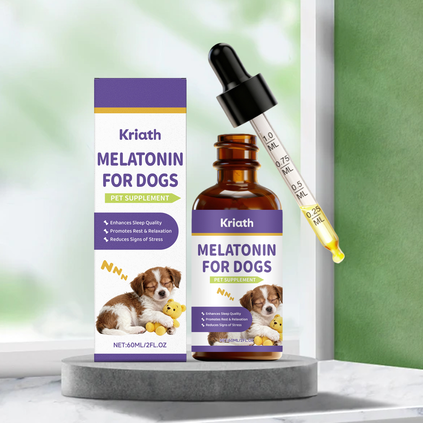 Kriath Dog Agent Pet Grade Formula Gentle Care Dogs Comfortable Sleep Suitable For All Ages_voghion.com