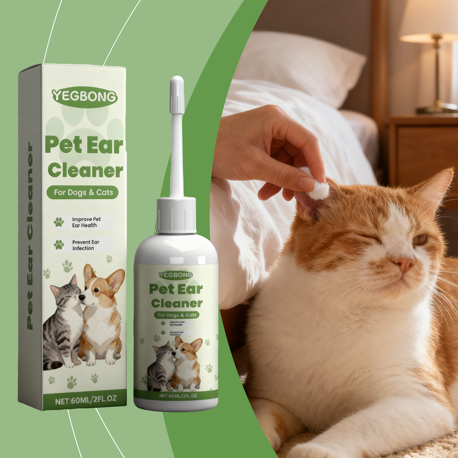Solution de nettoyage douce pour les oreilles de chien et chat_voghion.com