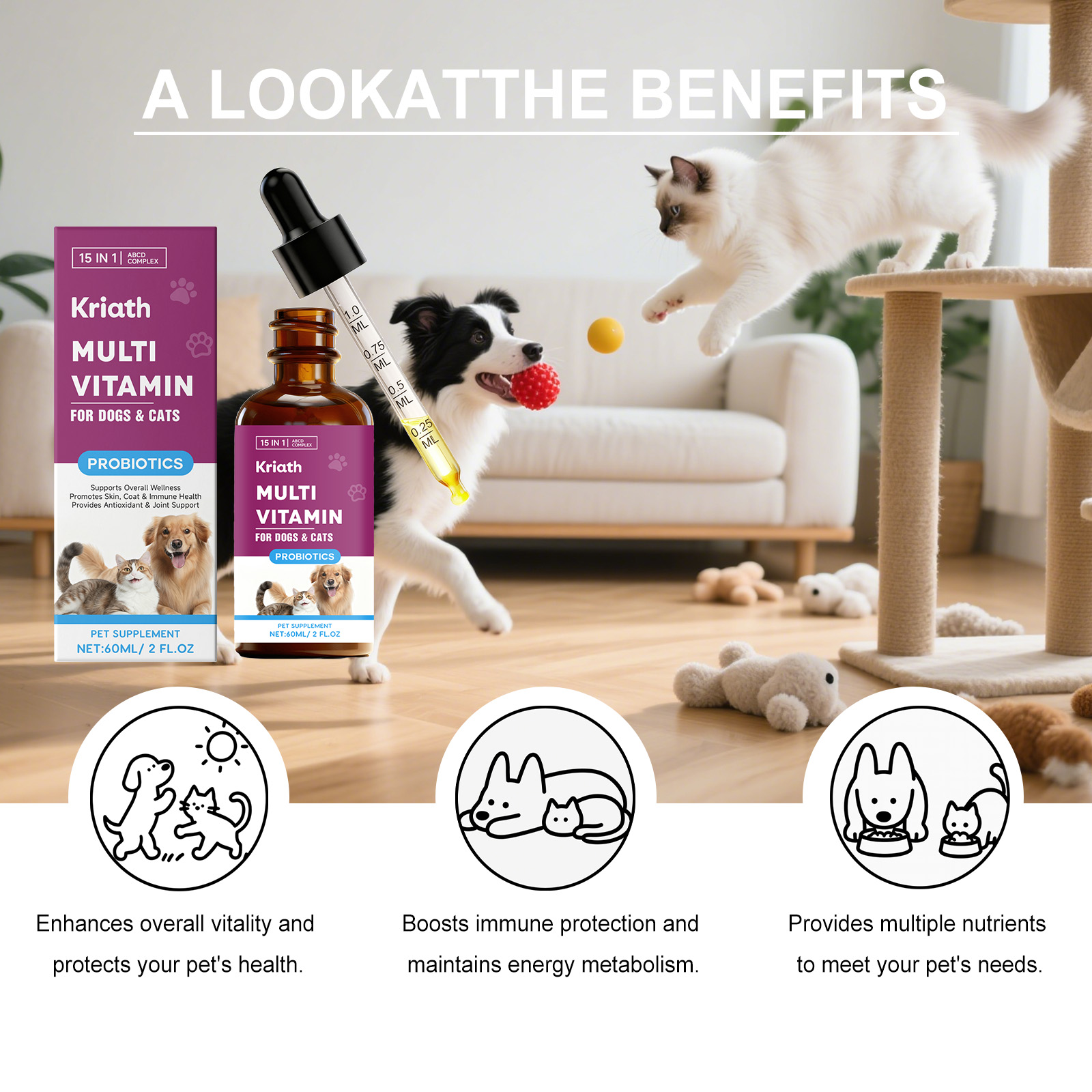 Multivitamin Drops For Cats And Dogs Joint Support And Immunity_voghion.com