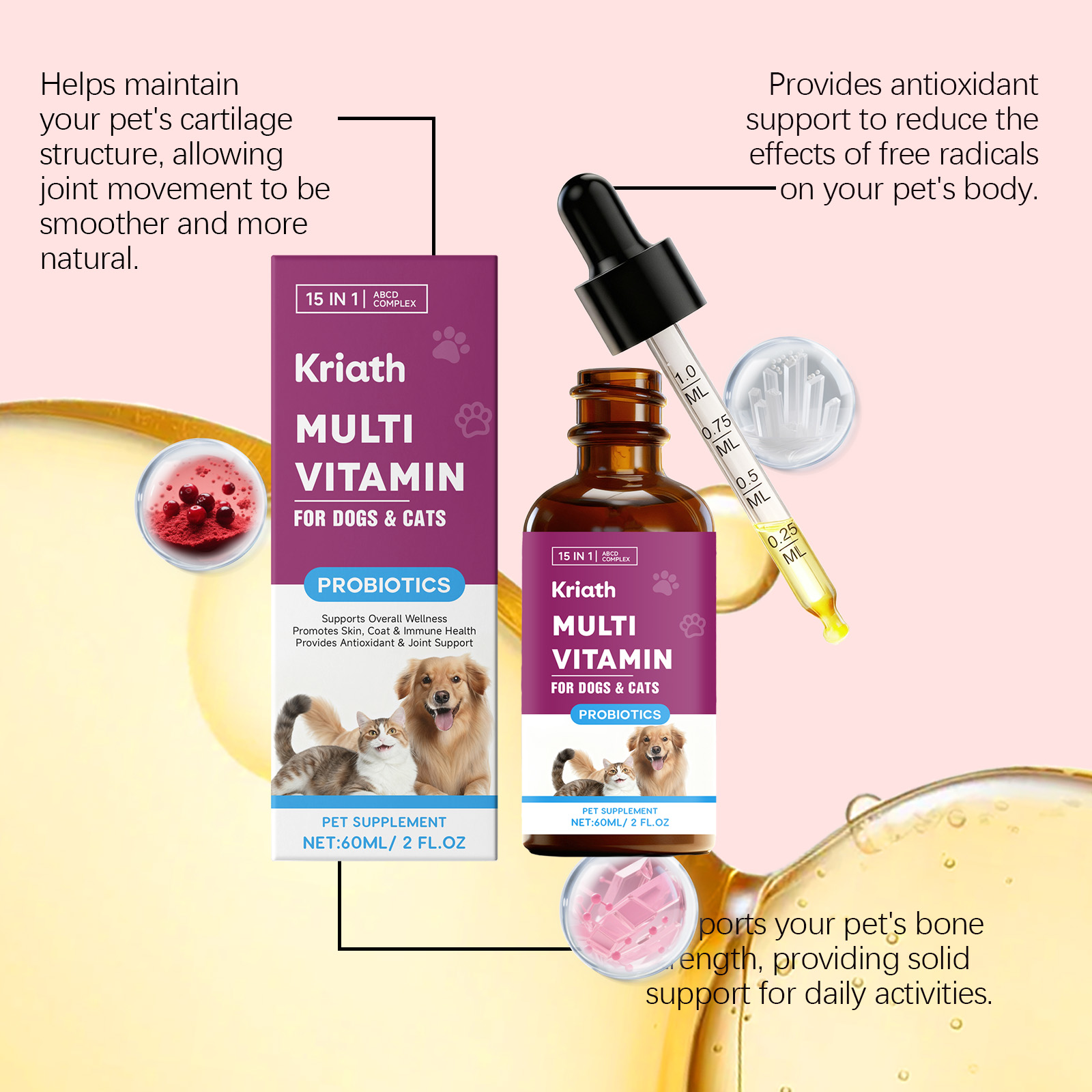 Multivitamin Drops For Cats And Dogs Joint Support And Immunity_voghion.com