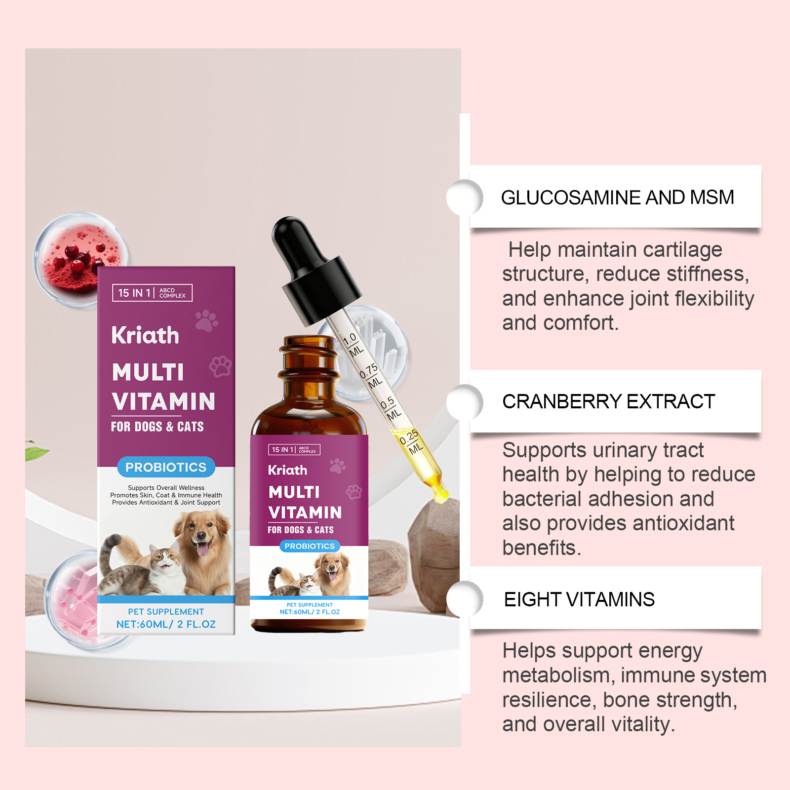 Multivitamin Drops For Cats And Dogs Joint Support And Immunity_voghion.com