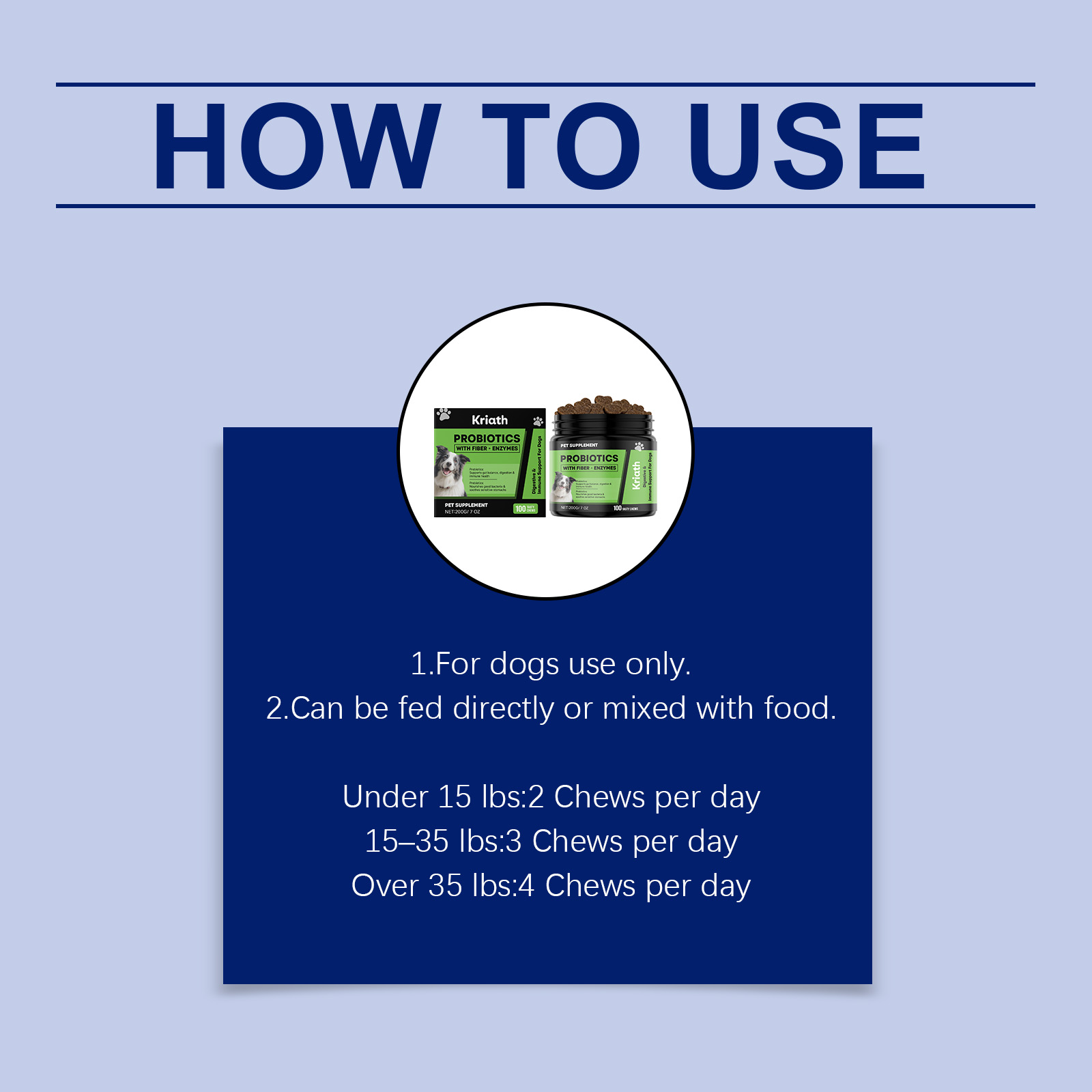 Kriath Probiotic Soft Chews For Dogs Gentle Digestive Support_voghion.com