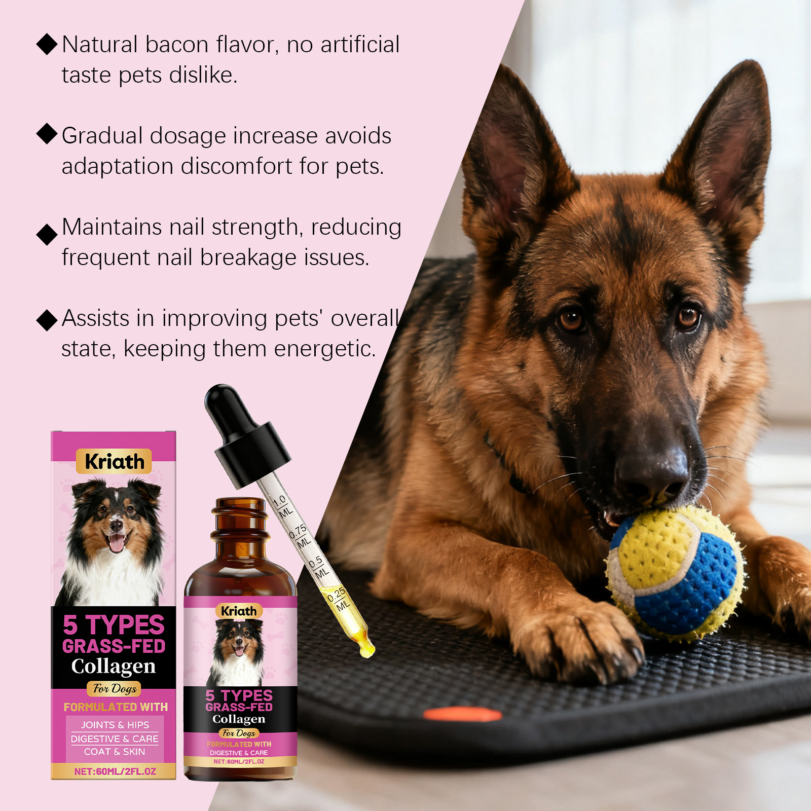 Kriath gotas de colágeno para perros cuidado articular y pelo_voghion.com