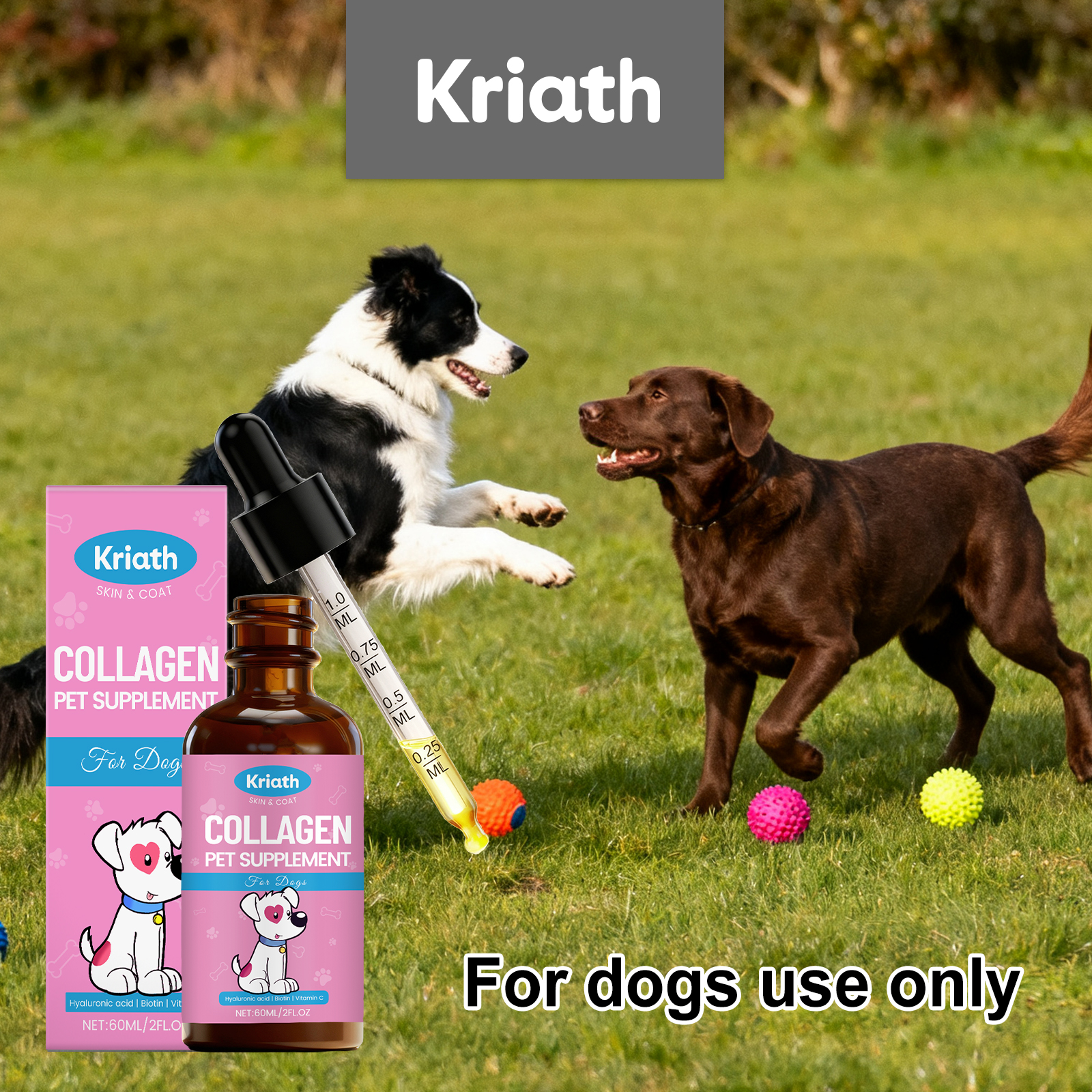 Kriath Collagen Daily Care Pet Nutrition Dog Joint Comfort Supplement Drops_voghion.com