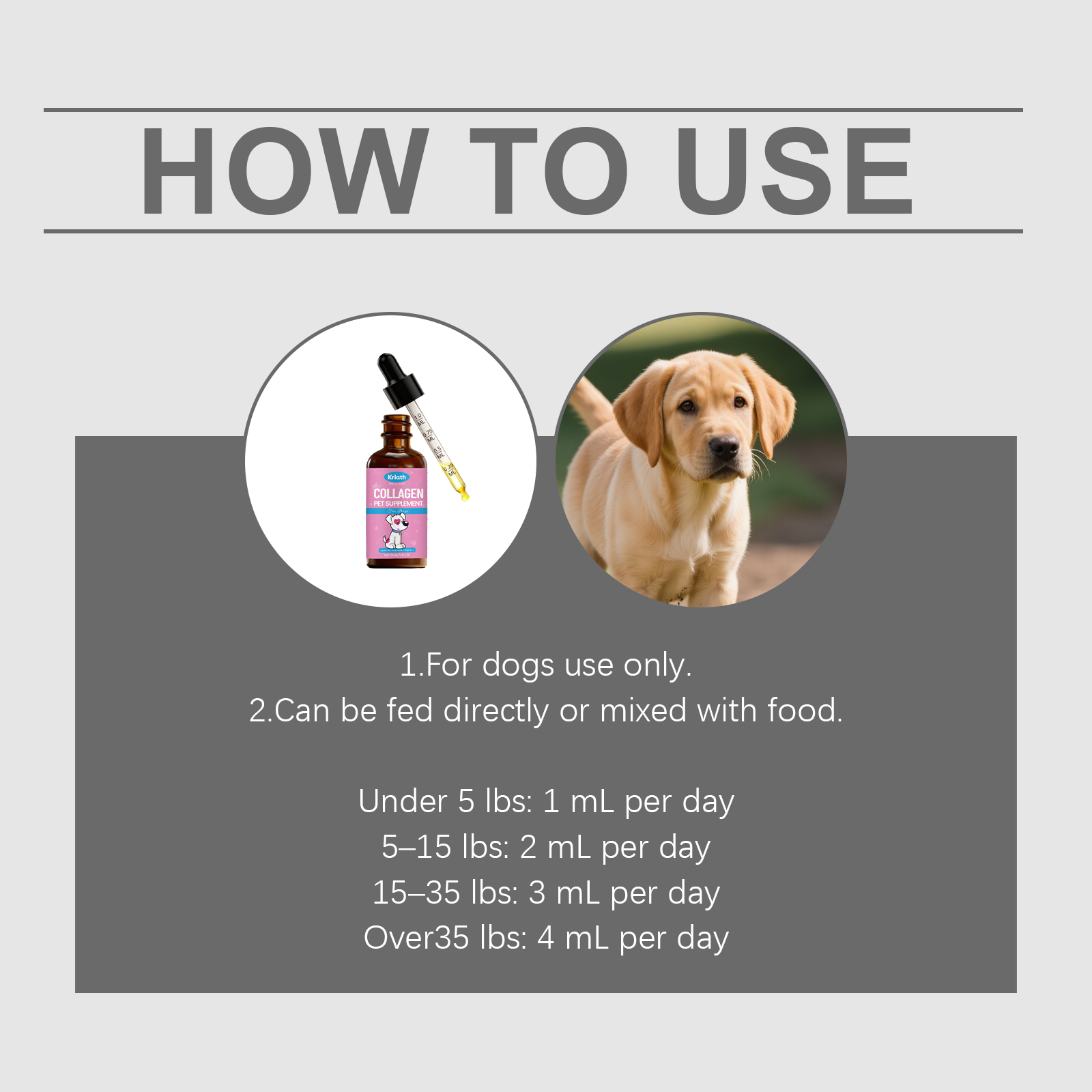 Kriath Collagen Daily Care Pet Nutrition Dog Joint Comfort Supplement Drops_voghion.com