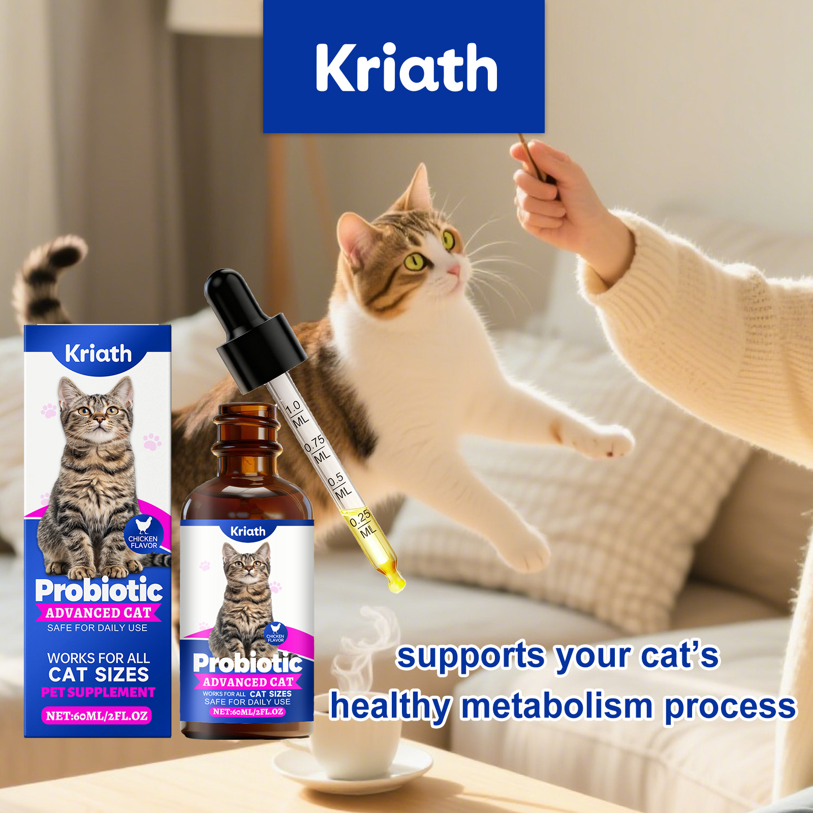 Kriath Probiotic Gentle For Intestines Daily Cat Body Care Drops_voghion.com