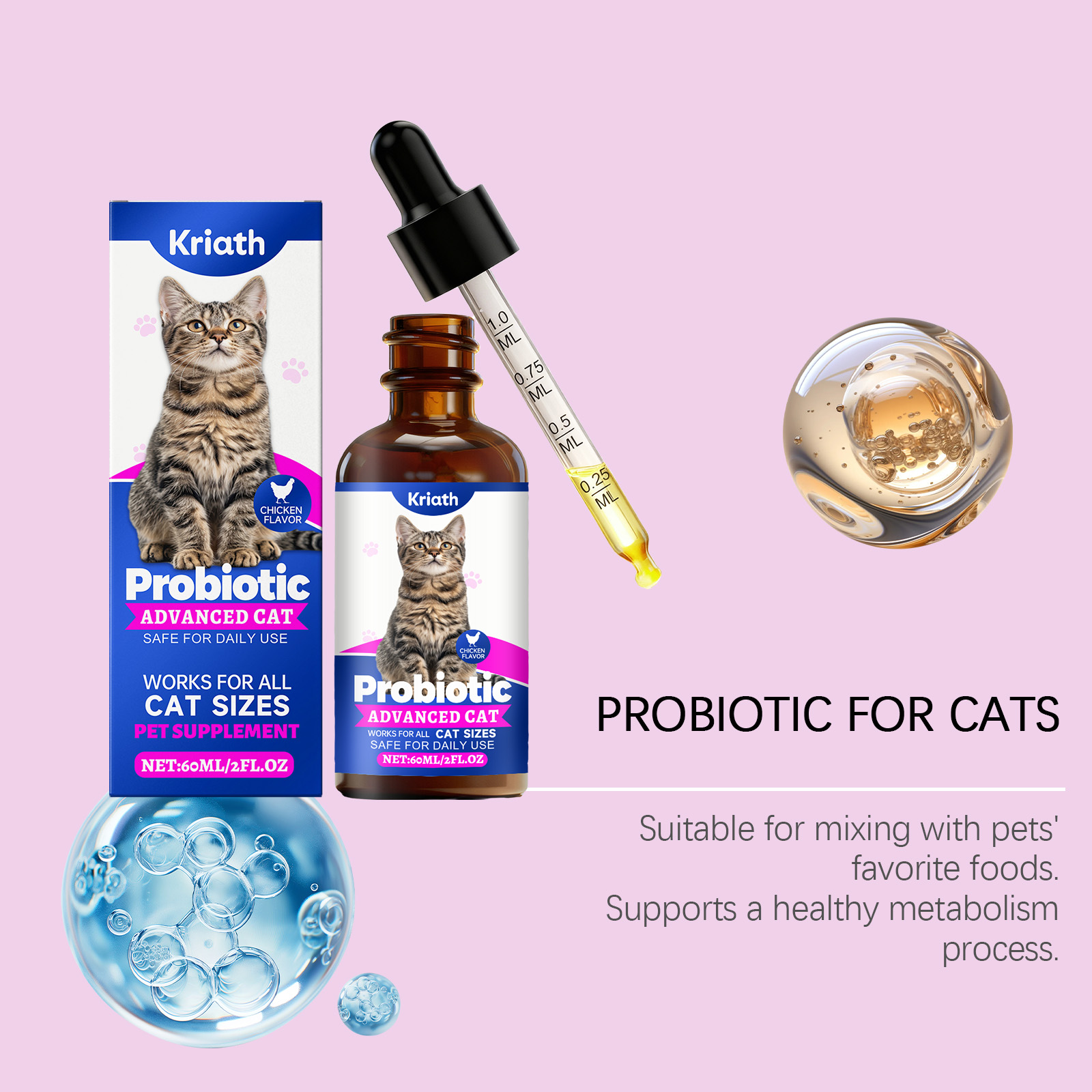 Kriath Probiotic Gentle For Intestines Daily Cat Body Care Drops_voghion.com