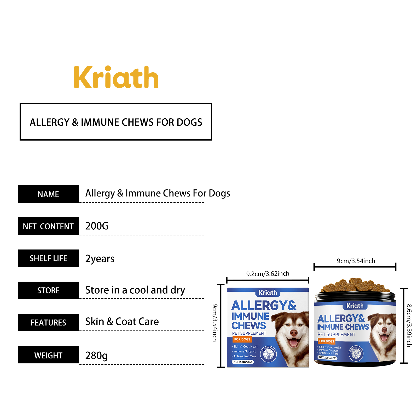 Kriath Dog: Grânulos macios, suaves e nutritivos para o cuidado da pele do seu pet._voghion.com