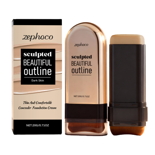 zephoco 深肤色遮瑕粉底棒 质地轻薄保湿打造哑光清透妆效遮瑕粉底