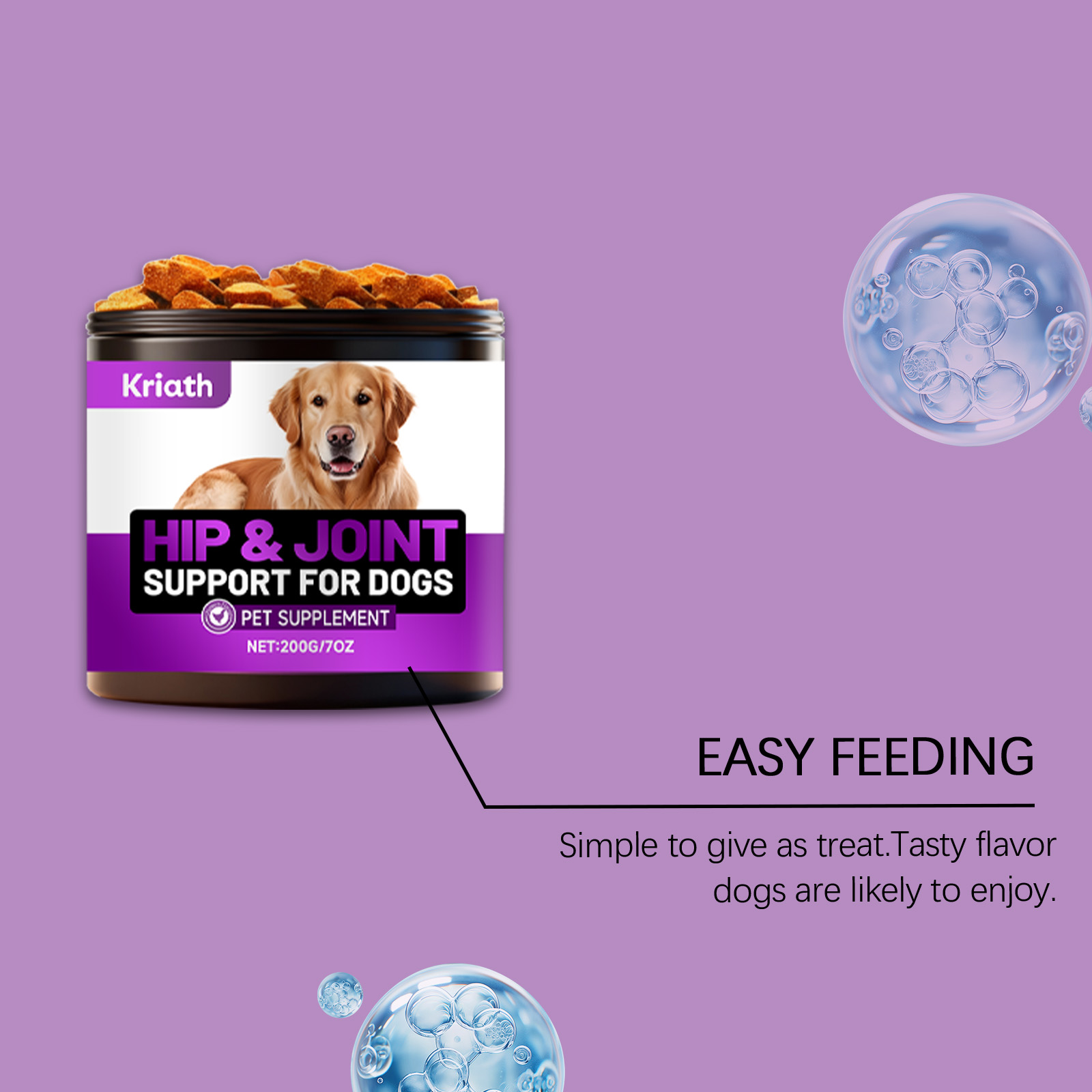 Kriath Joint Care Soft Nourishing And Caring For Pet Dog Joints Supplement Nutritional Granules_voghion.com