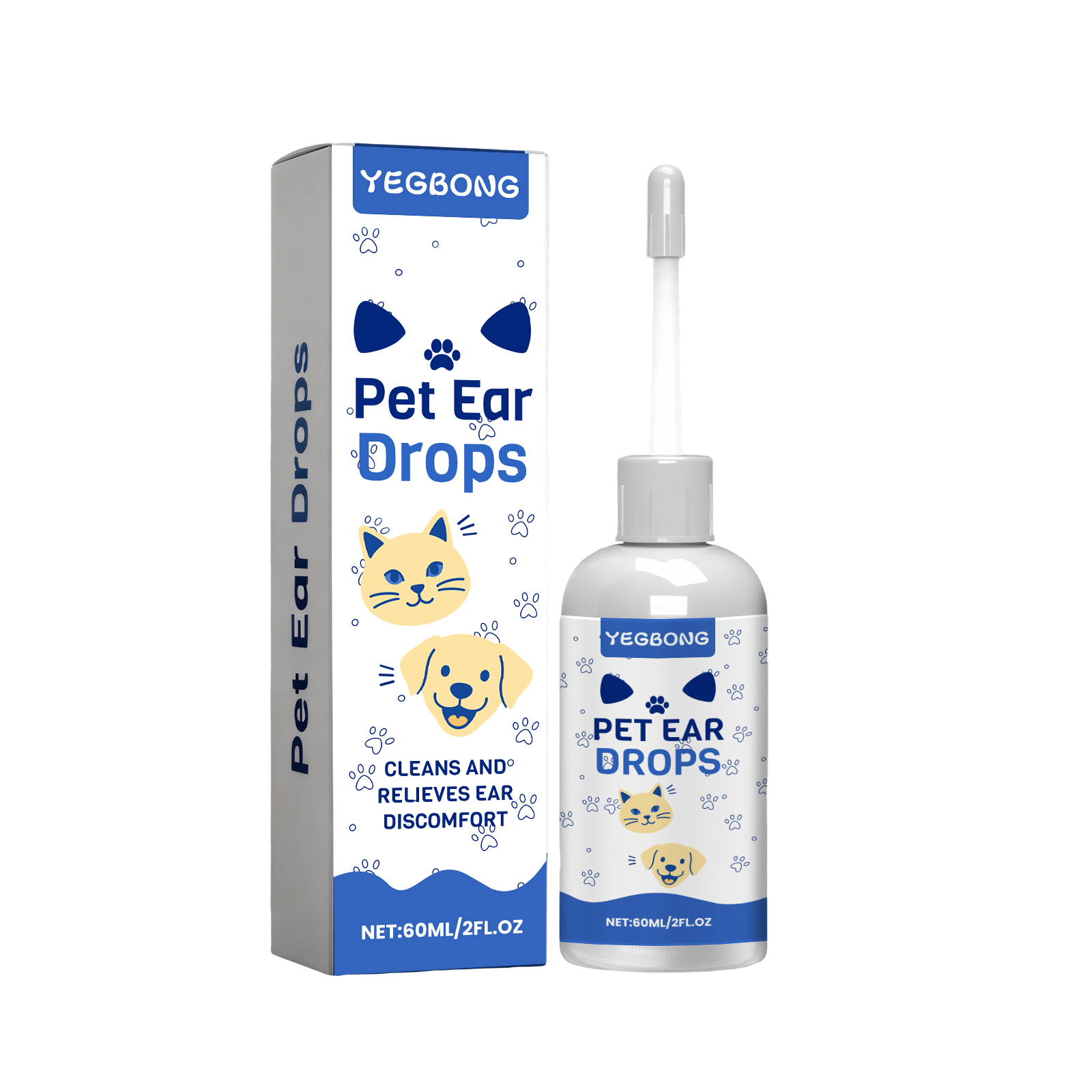 Yegbong Pet Gentle Cleaning Earwax Odor Comfortable Refreshment Ear Drops_voghion.com