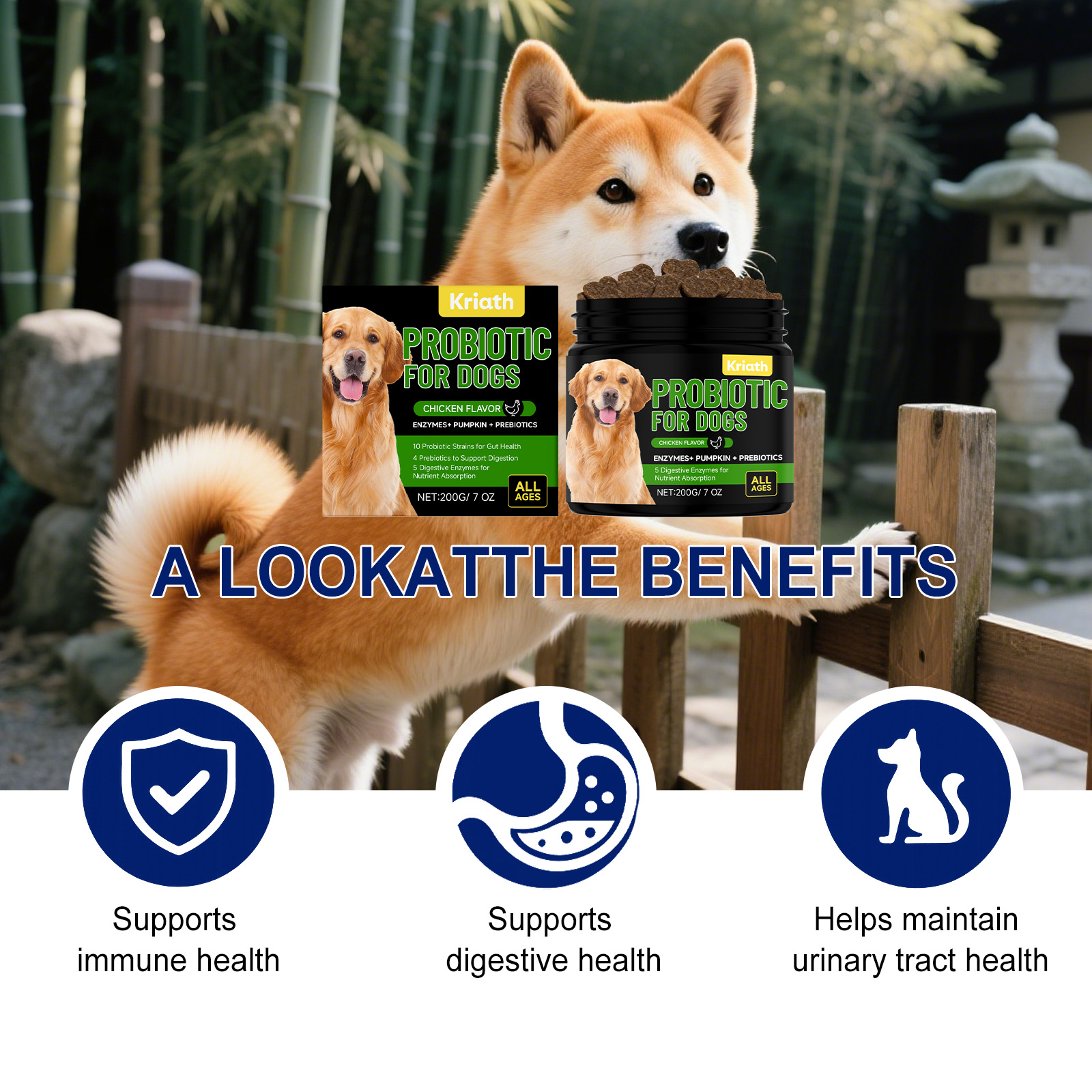 Probiotic Dog Supplement Gentle Formula Daily Nutritional Care_voghion.com