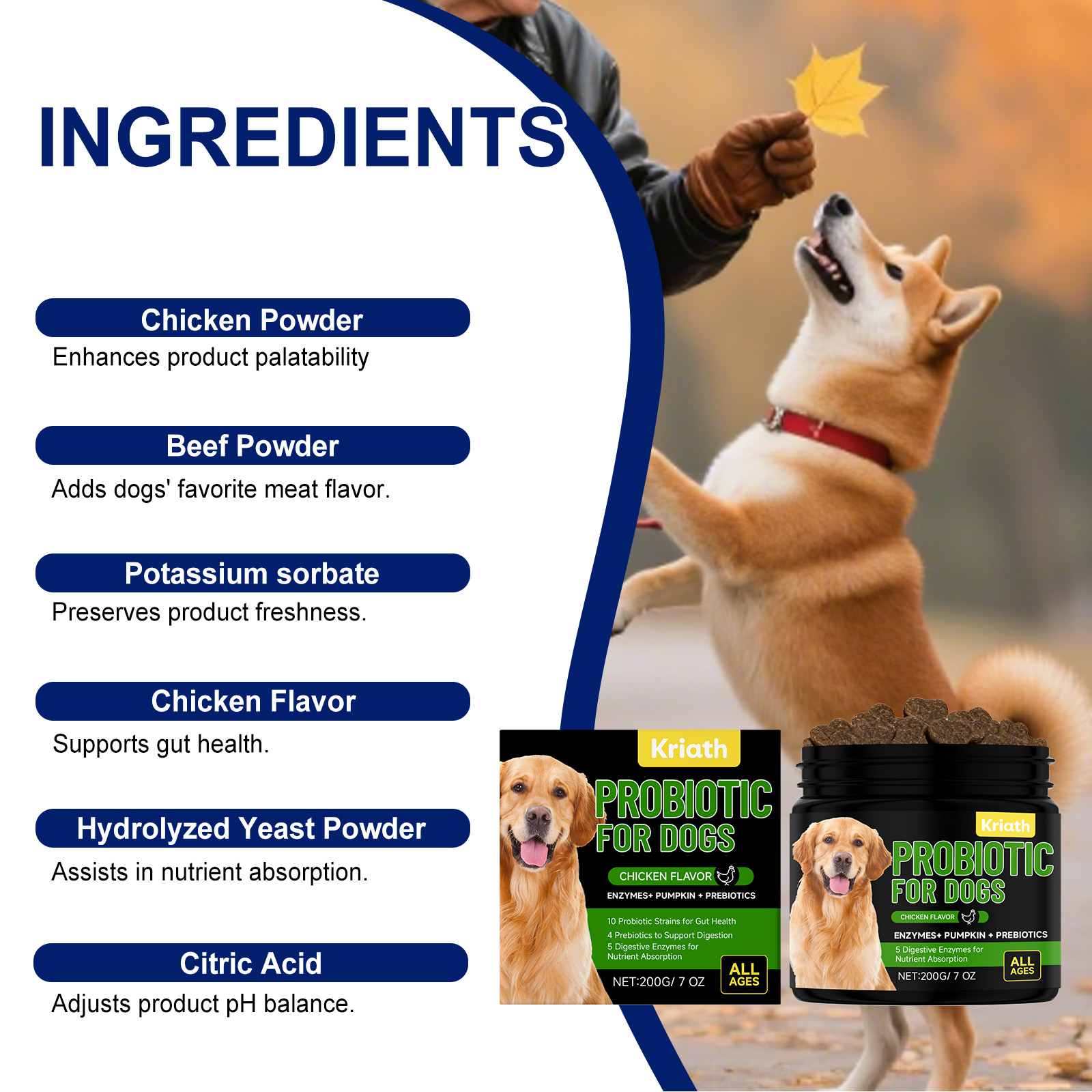 Probiotic Dog Supplement Gentle Formula Daily Nutritional Care_voghion.com