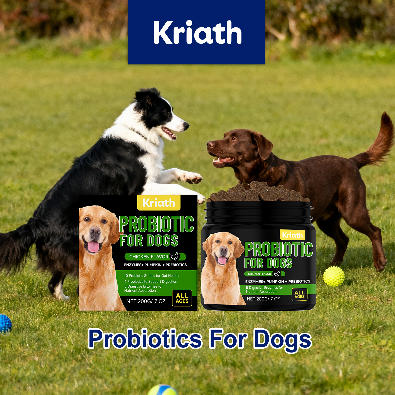 Kriath Probiotic Soft Dogs Gentle Formula Nourishing And Caring For Pets Daily Nutritional Supplement Granules_voghion.com