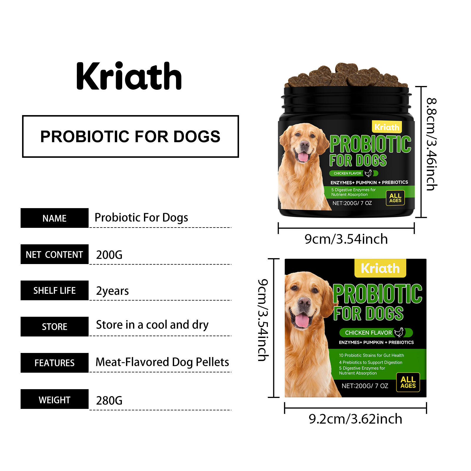 Probiotic Dog Supplement Gentle Formula Daily Nutritional Care_voghion.com