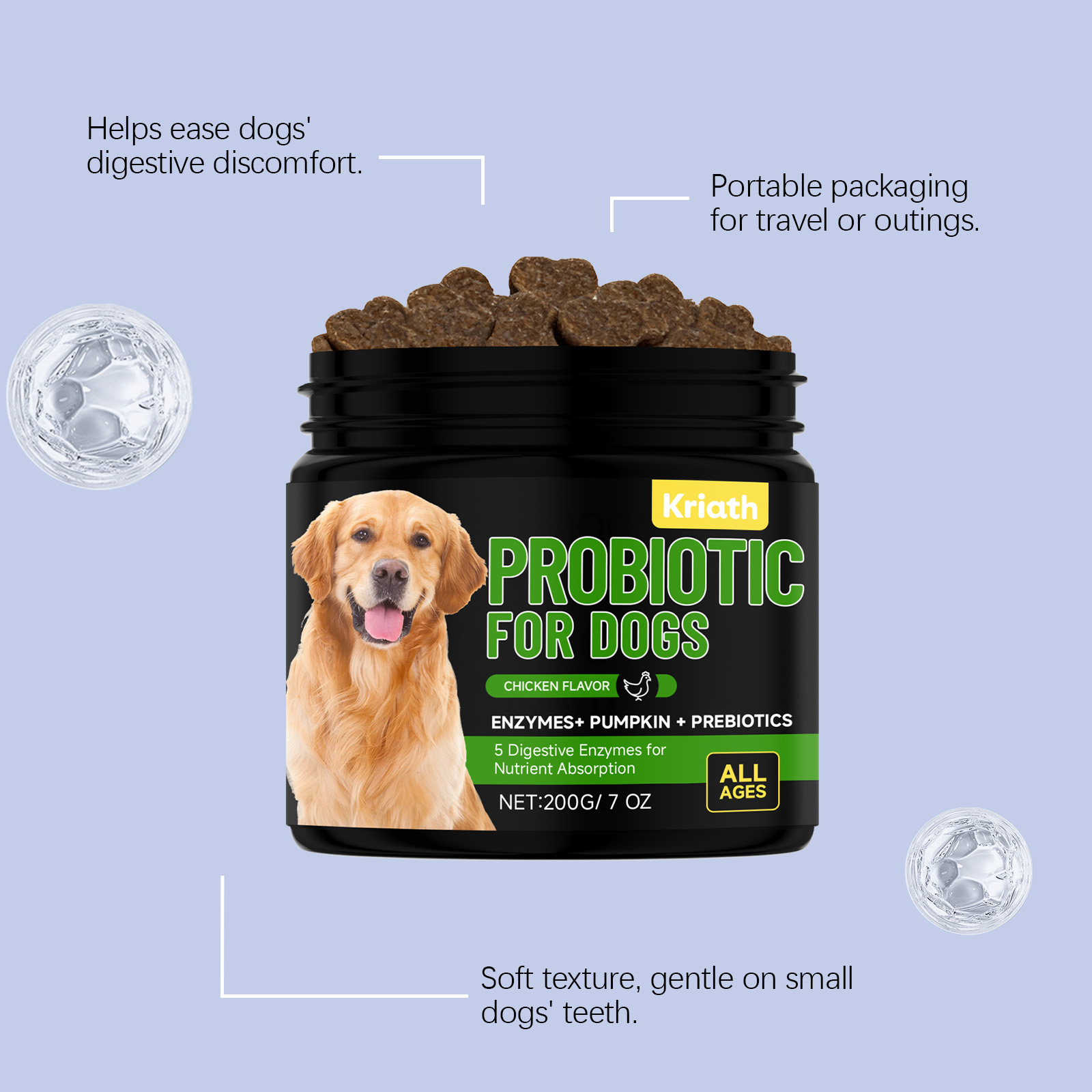Probiotic Dog Supplement Gentle Formula Daily Nutritional Care_voghion.com