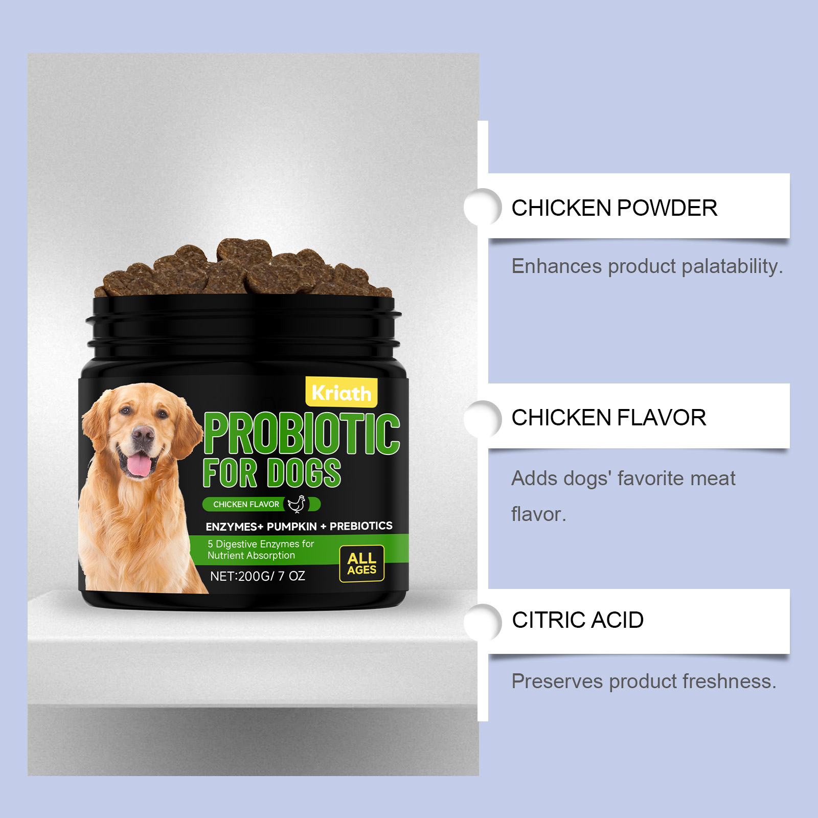 Probiotic Dog Supplement Gentle Formula Daily Nutritional Care_voghion.com