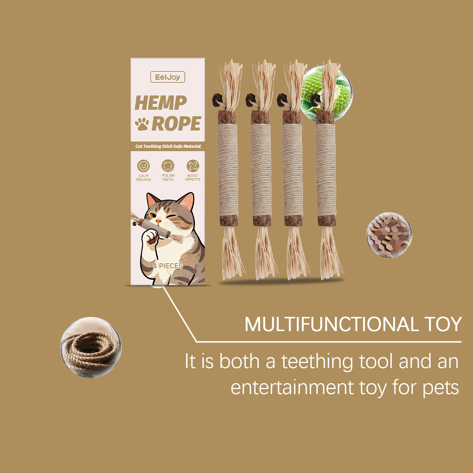 EELJOY Pet Dental Care Chewable Snack Cat Teething Stick_voghion.com