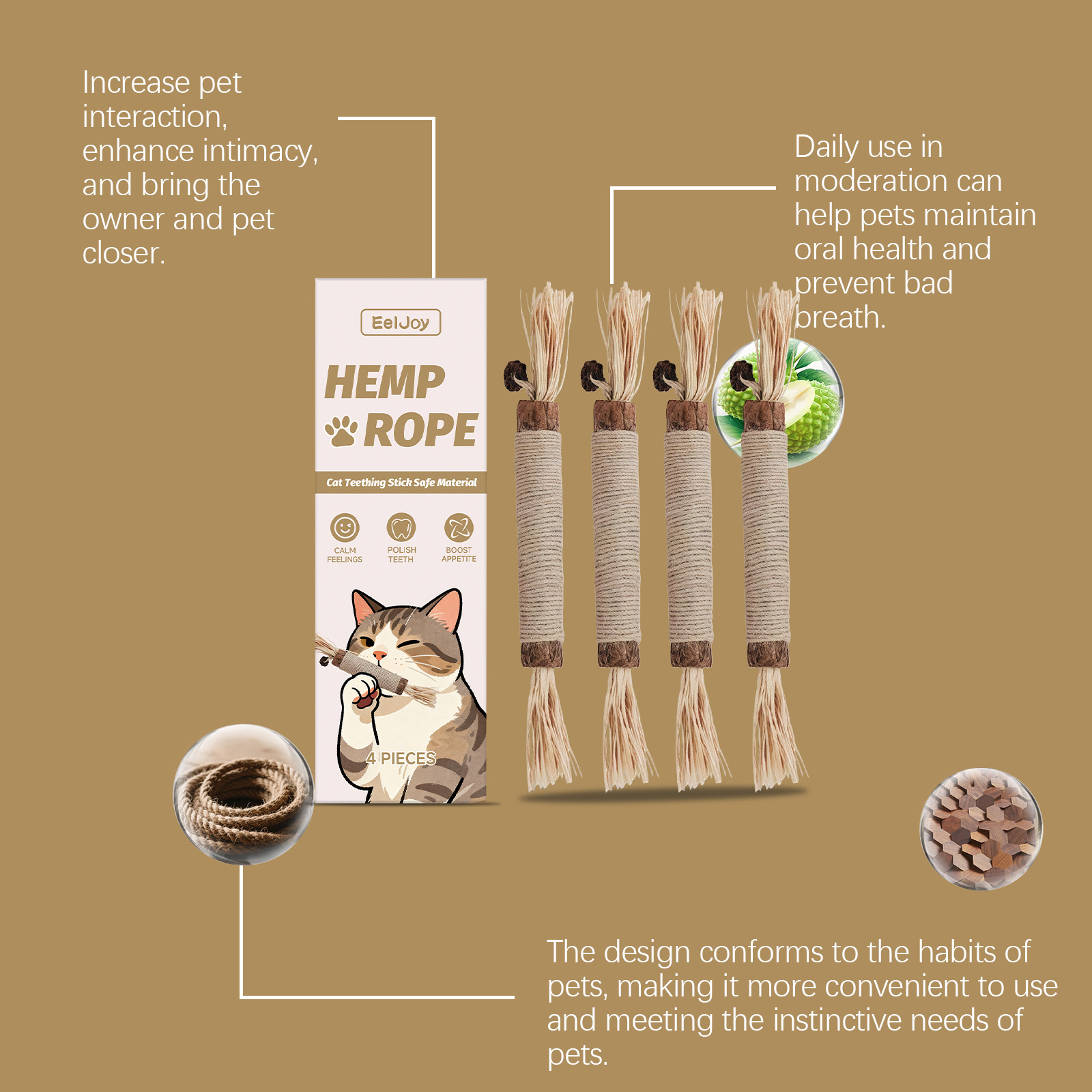 EELJOY Pet Dental Care Chewable Snack Cat Teething Stick_voghion.com