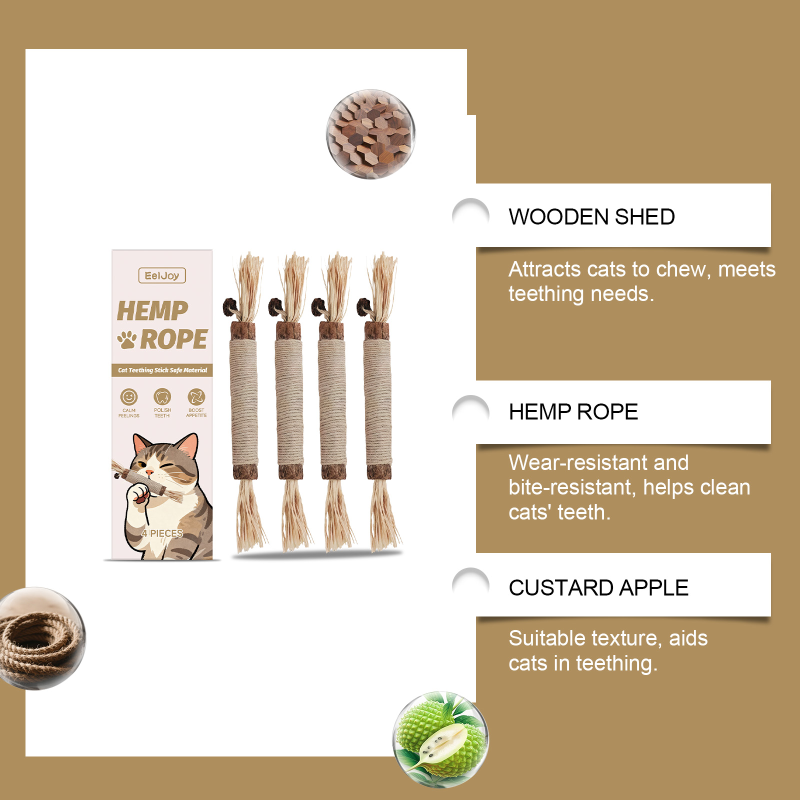 EELJOY Pet Dental Care Chewable Snack Cat Teething Stick_voghion.com