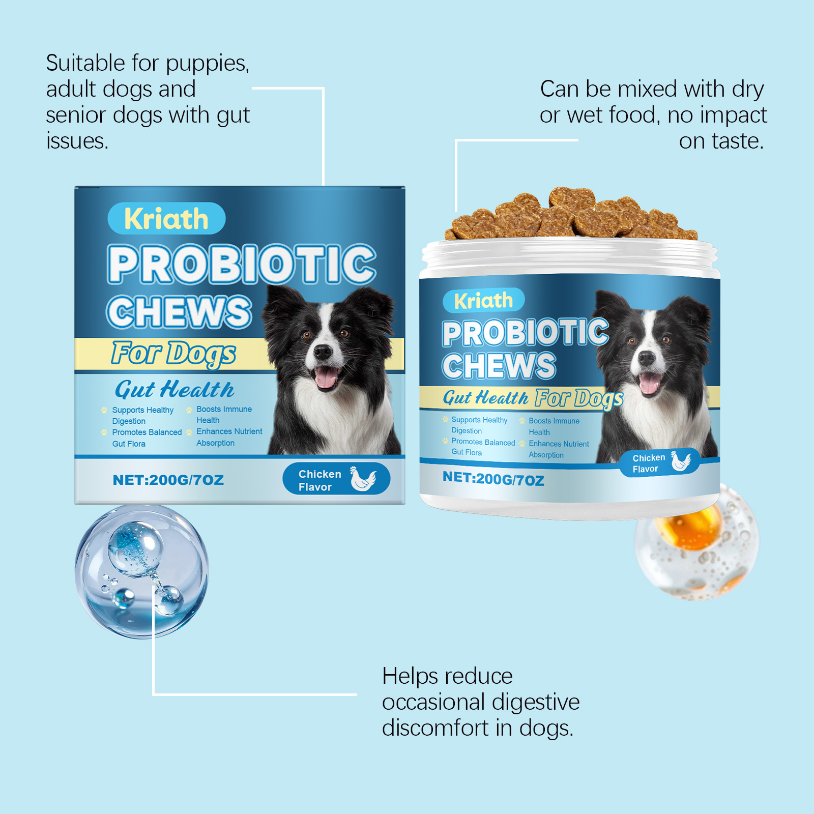 Probiotic Gentle Nutritional Granules For Healthy Dog Digestion_voghion.com