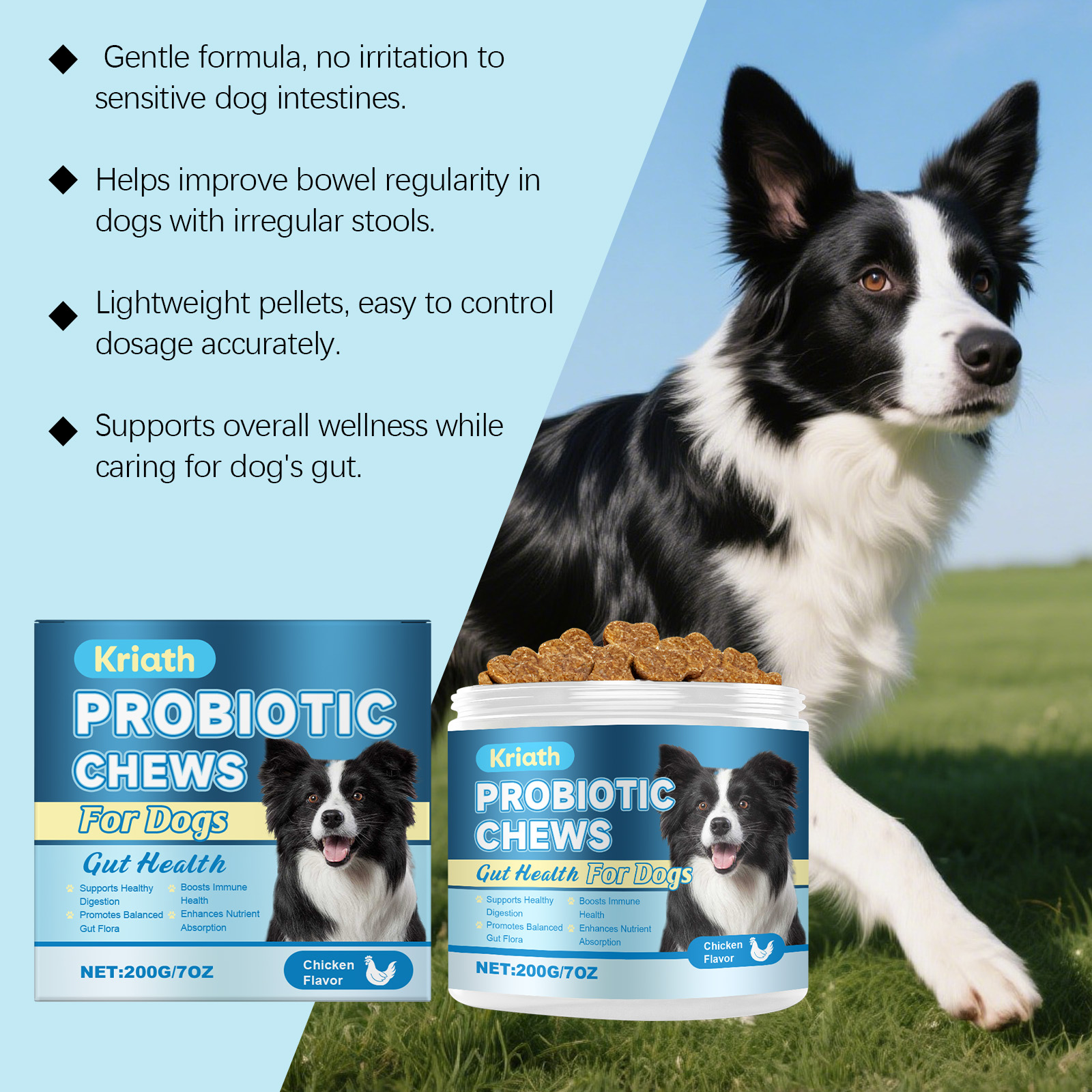 Probiotic Gentle Nutritional Granules For Healthy Dog Digestion_voghion.com