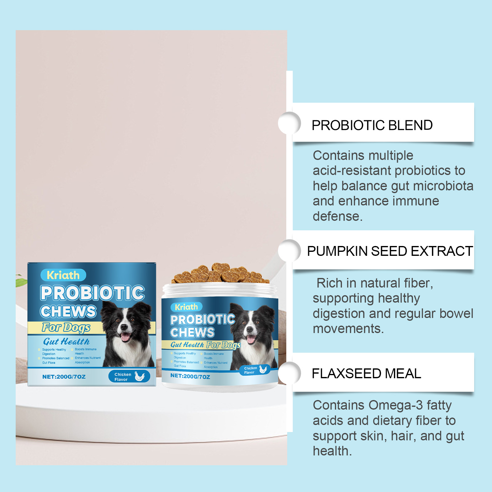 Probiotic Gentle Nutritional Granules For Healthy Dog Digestion_voghion.com