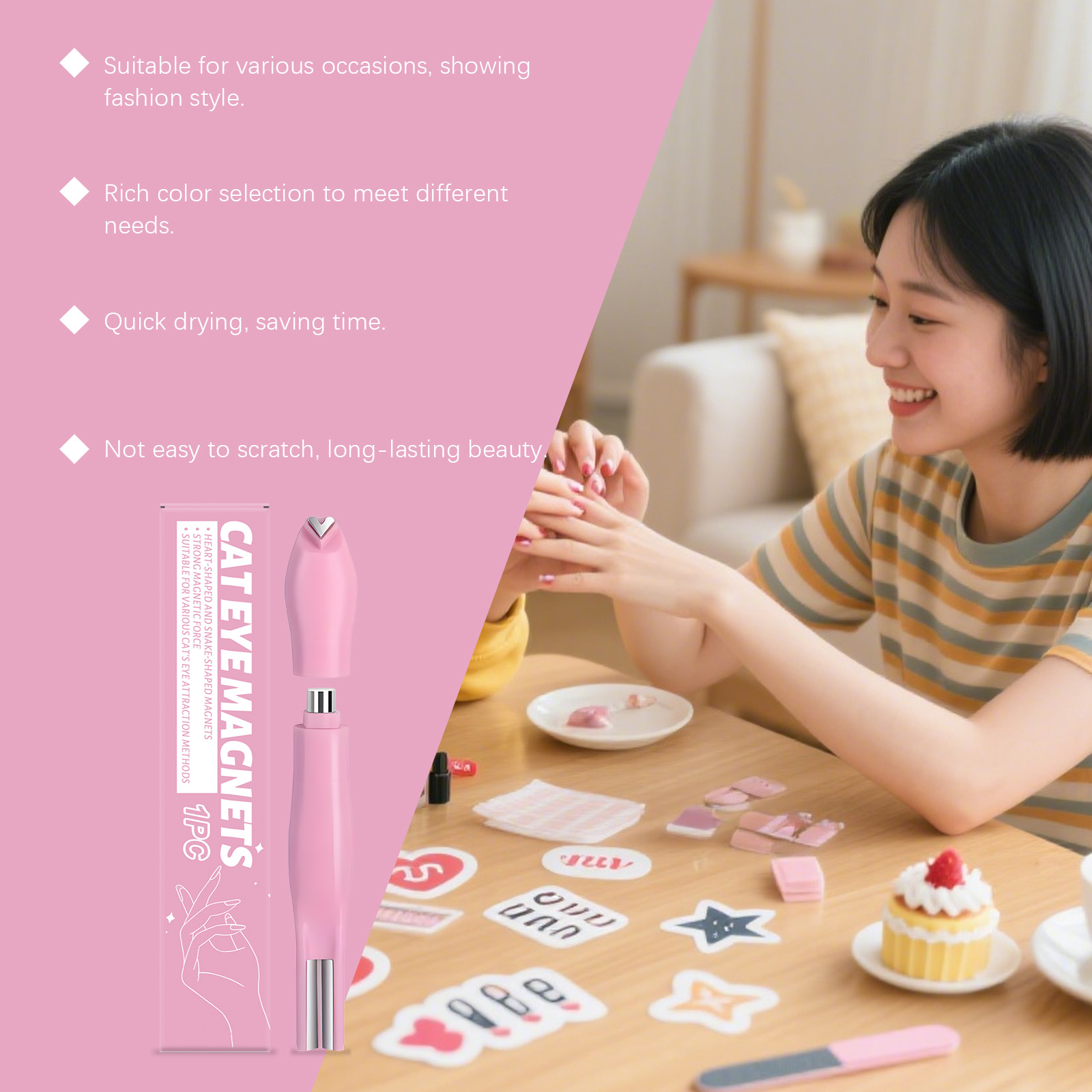 Multifunktionaler Katzenaugen Magnet Für Nagellack Und Gele_voghion.com