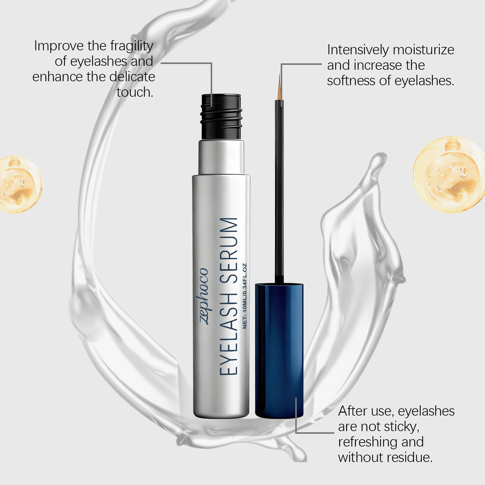Zephoco Mascara With Fine Brush For Rich Natural Lustrous Lashes_voghion.com