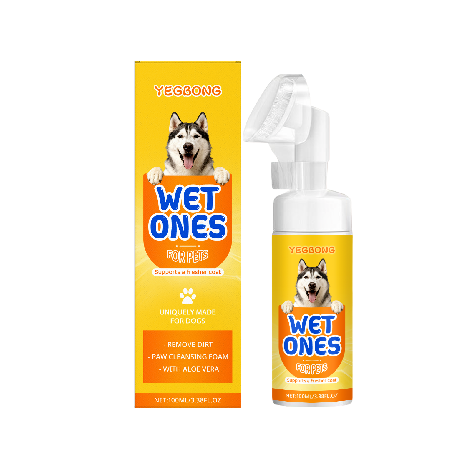 Yegbong Paw Foam Cleaner Outdoor Play Gentle No Rinse Cleaning Suitable For All Dog Breeds_voghion.com