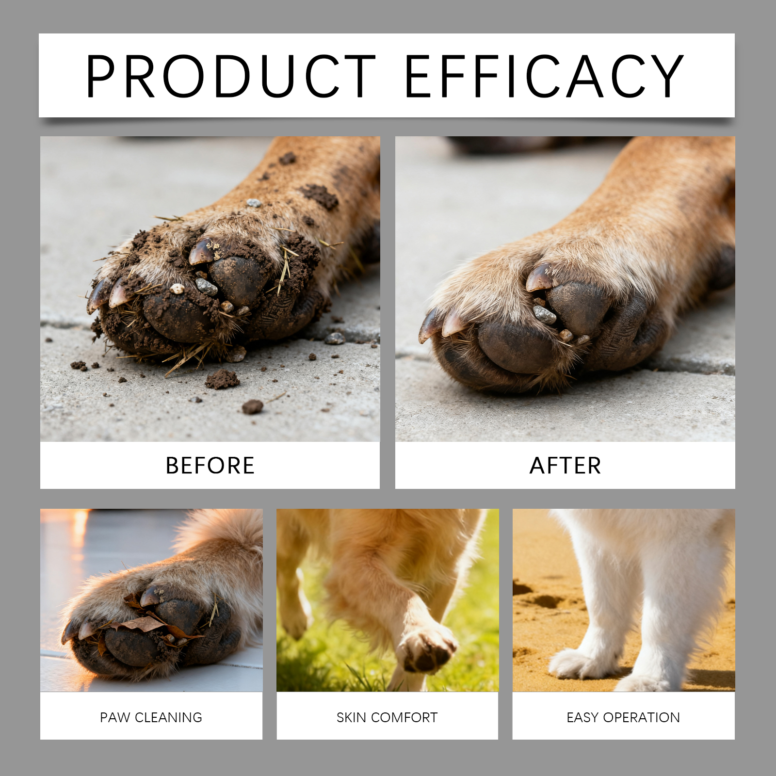 Limpiador de espuma Yegbong Paw para exteriores, limpieza suave sin enjuague, apto para todas las razas de perros._voghion.com