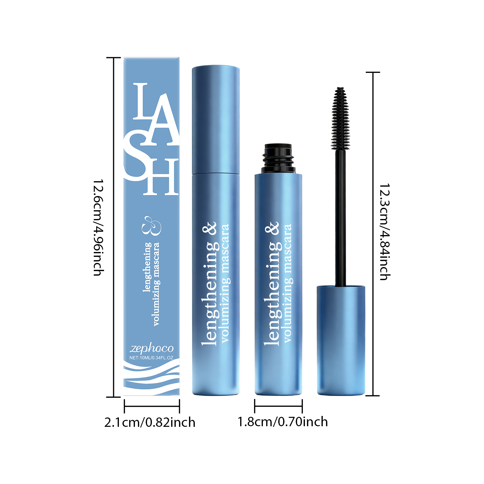 Zephoco Voluminous Curly Mascara Natural Black Lash Definition_voghion.com