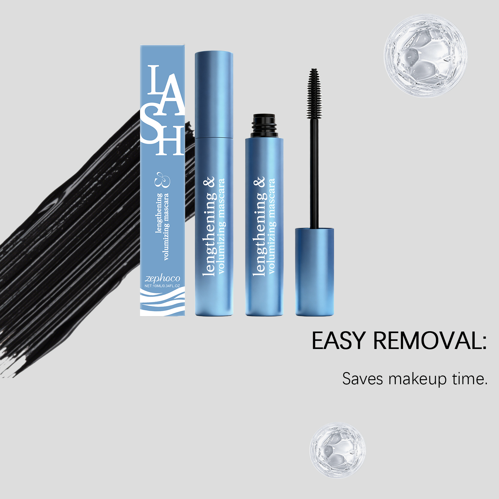 Zephoco Voluminous Curly Mascara Natural Black Lash Definition_voghion.com