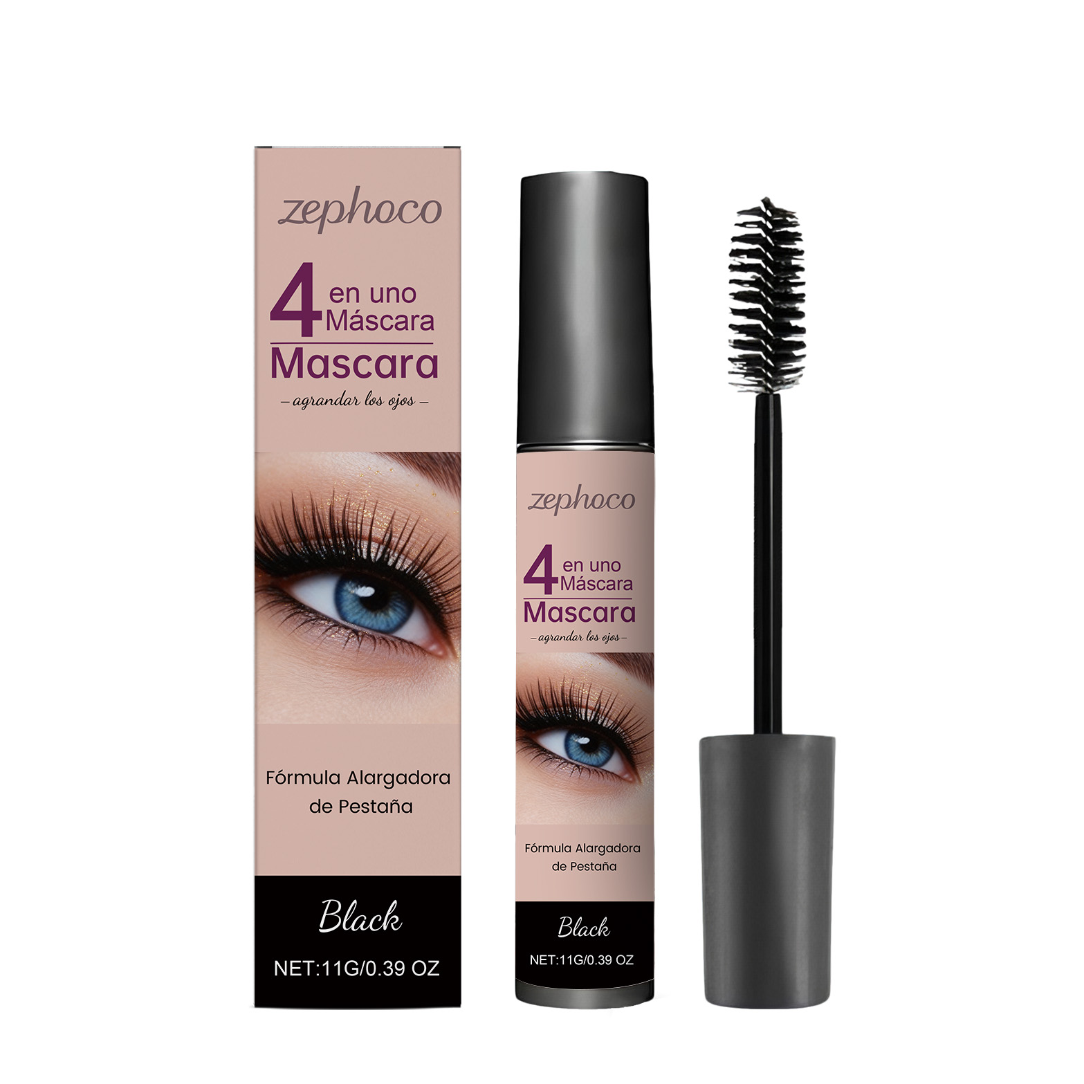 zephoco Black Mascara Naturally Curls And Shapes Eyelashes, Providing A Moisturizing, Smooth, Natural, Light And Color-Enhancing Eye Makeup_voghion.com