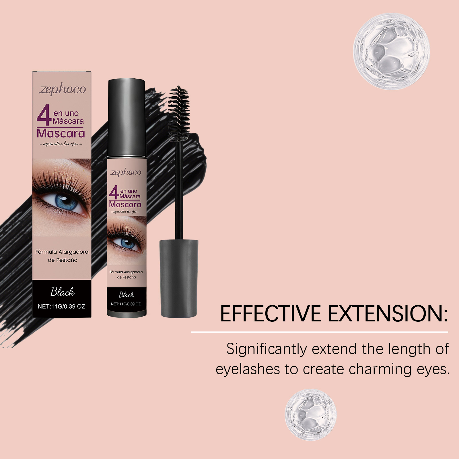 Zephoco Black Mascara Natural Curl And Lash Shape Eye Makeup_voghion.com