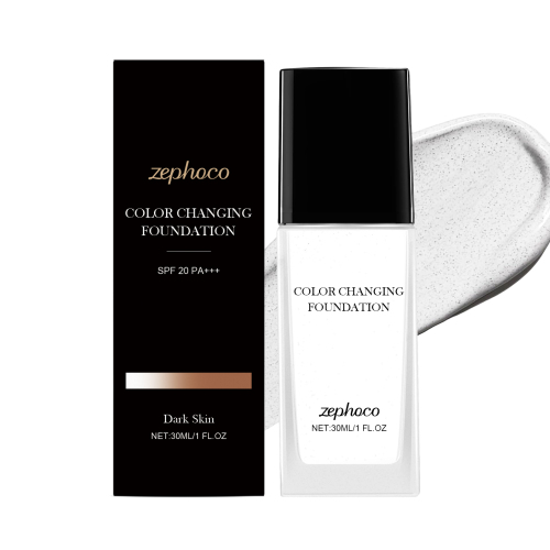 zephoco 深肤色水润变色粉底液 轻薄服帖持妆水润自然遮瑕清透