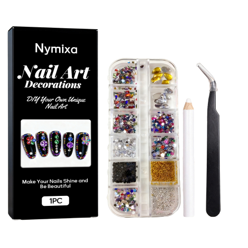 Nymixa 闪钻美甲饰品 多彩美甲闪钻珍珠多形状指甲DIY装饰工具