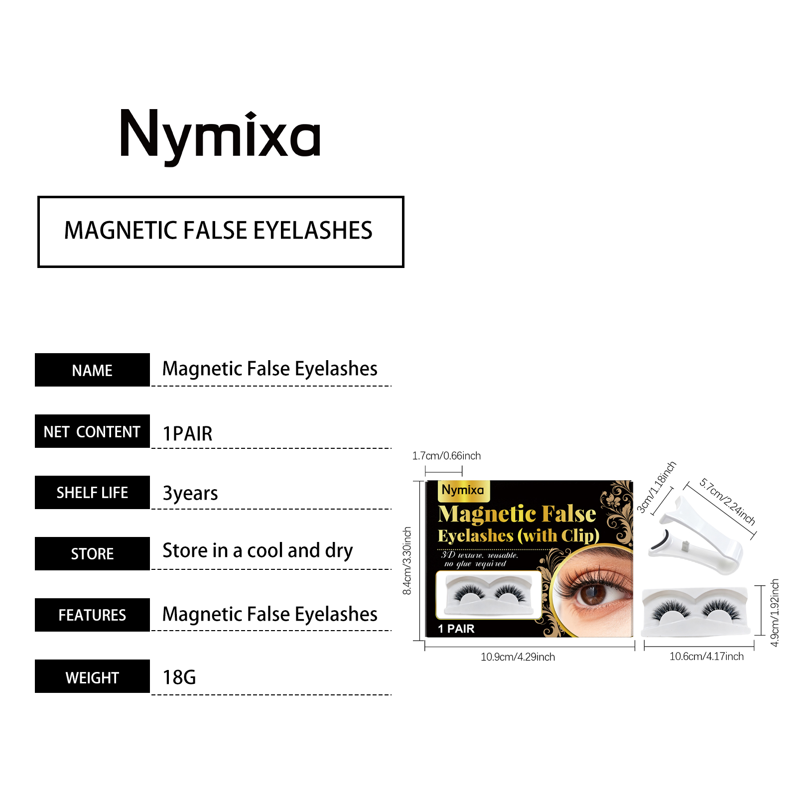 Nymixa Magnetic False Eyelash Set Natural Look For Daily Makeup_voghion.com