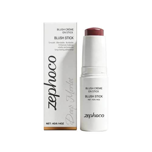 zephoco 柔雾持妆腮红棒（Deep Merlot）便携易用自然妆效保湿肌肤