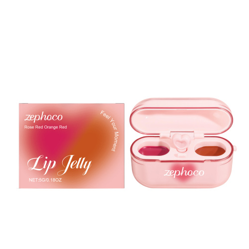zephoco 双色果冻唇彩 自然显色不沾杯不显纹细腻打造嘟嘟唇彩妆