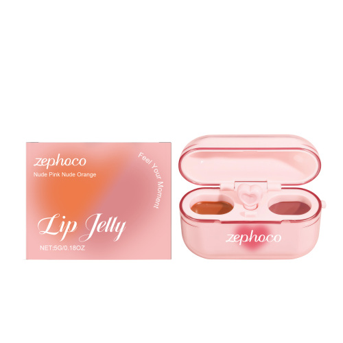 zephoco 双色果冻唇彩 唇部自然水润显色顺滑光泽腮红唇妆两用彩妆