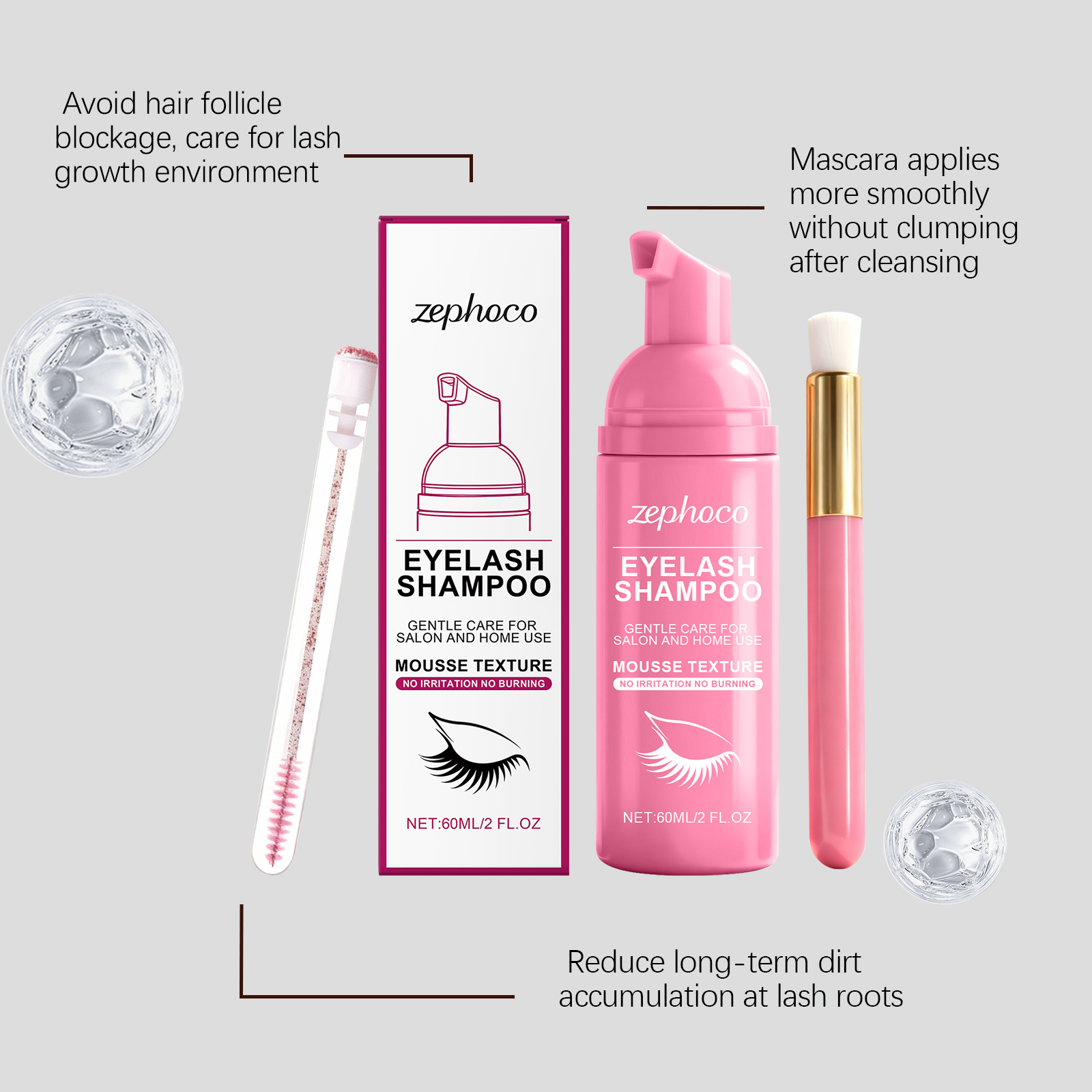Eyelash Shampoo And Cleaning Care Set For Gentle Daily Cleansing_voghion.com