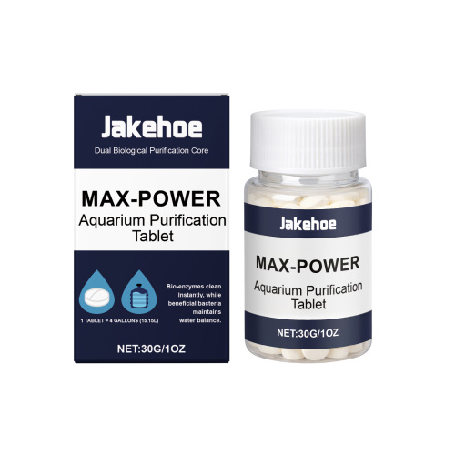 Jakehoe 水族箱净化片 日常清洁净化水箱水质温和配方清理水箱污垢