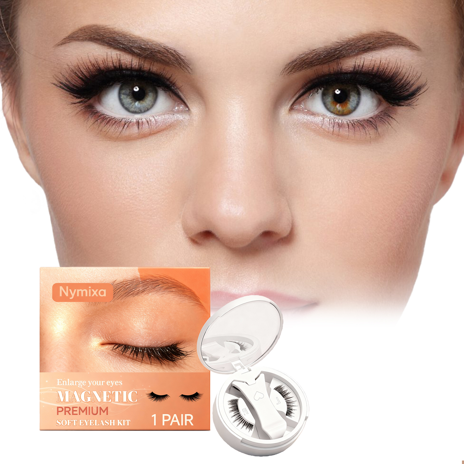 Nymixa Magnetic False Eyelash Set Is Naturally Curled, Fluffy, Light, Convenient And Not Easy To Fall Off, Fitting The Eyes Well_voghion.com