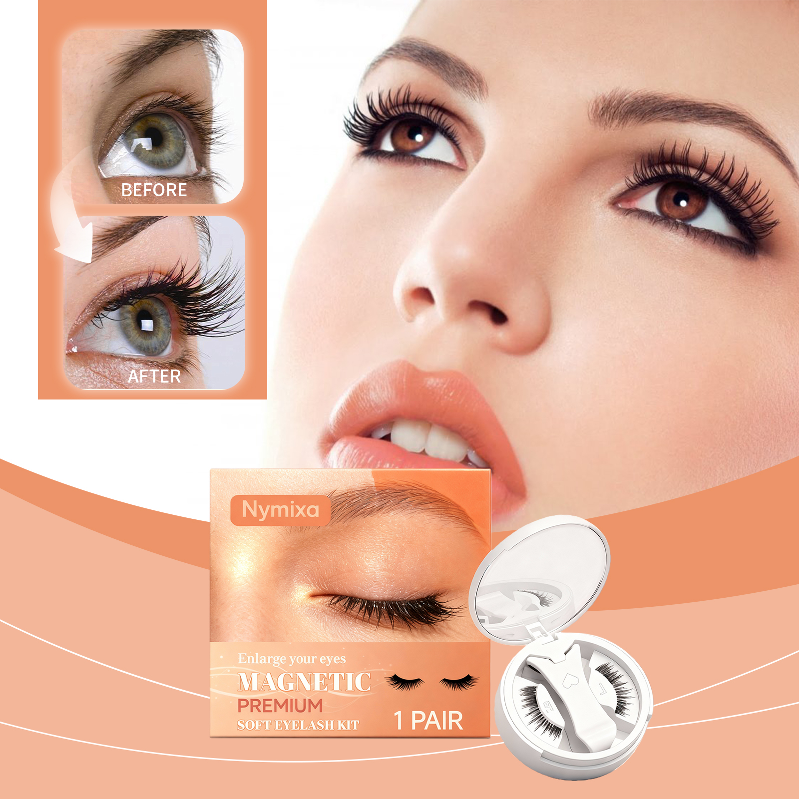 Nymixa Magnetic False Eyelashes Natural Curled And Fluffy Look_voghion.com