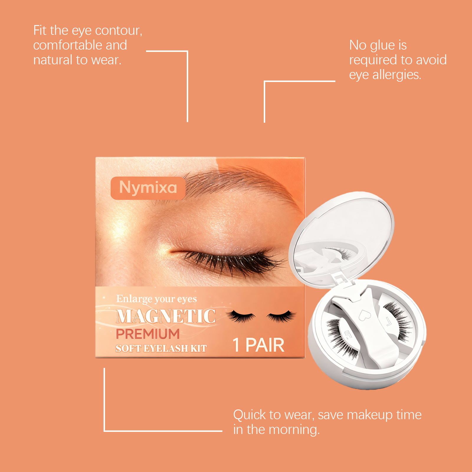 Nymixa Magnetic False Eyelashes Natural Curled And Fluffy Look_voghion.com