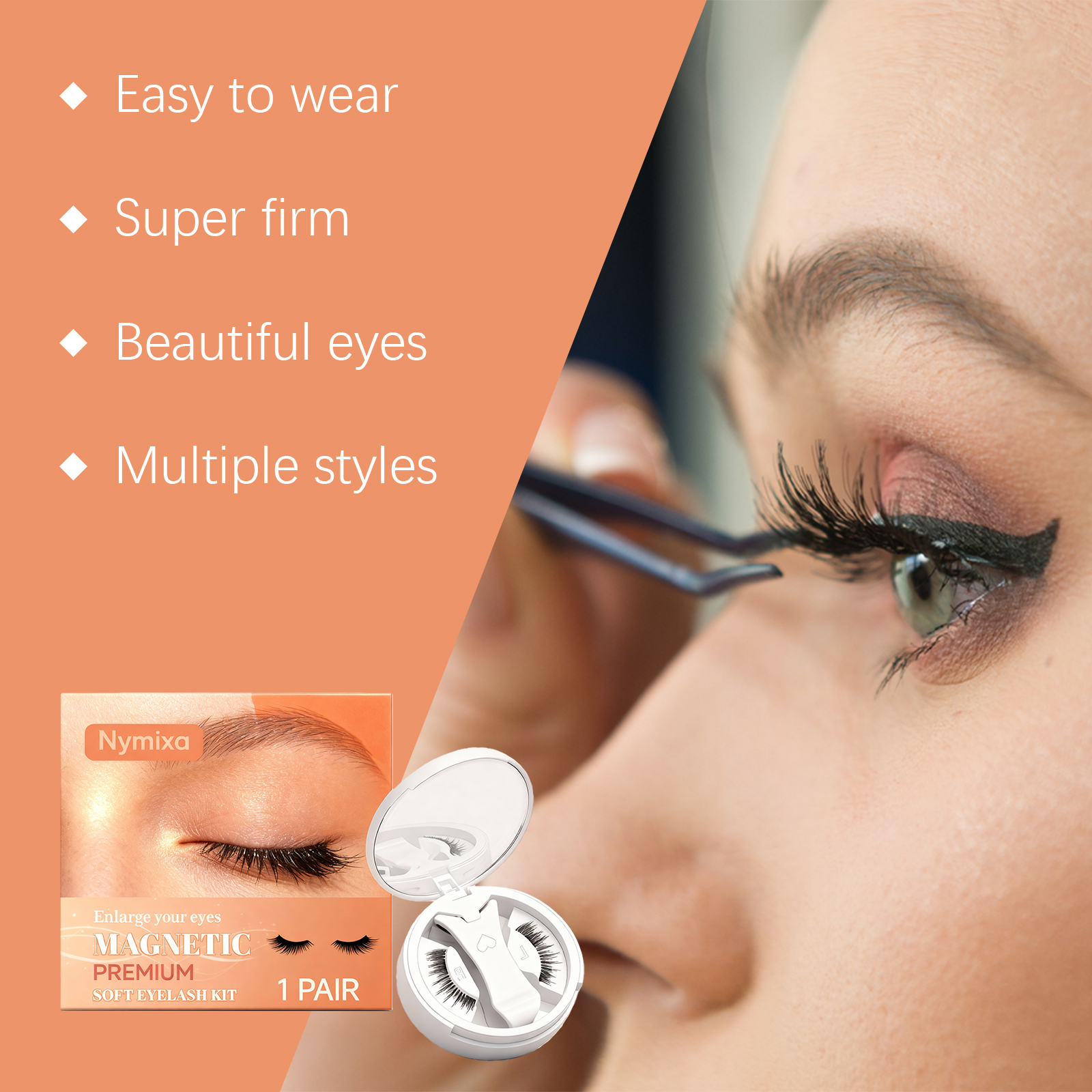 Nymixa Magnetic False Eyelashes Natural Curled And Fluffy Look_voghion.com