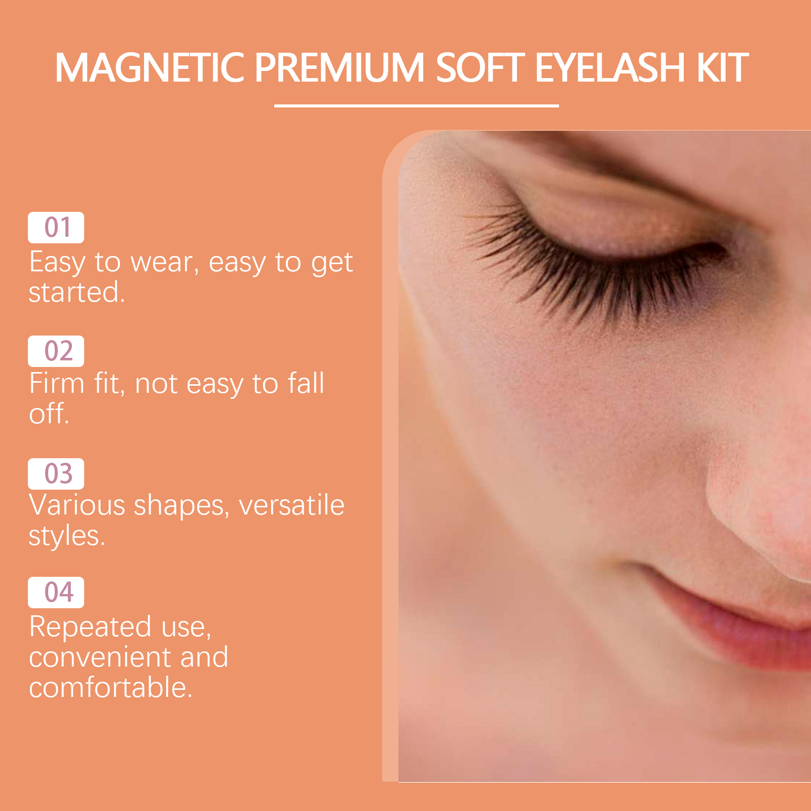 Nymixa Magnetic False Eyelashes Natural Curled And Fluffy Look_voghion.com